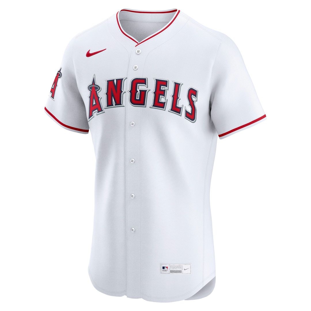 Los Angeles Angels Nike White Home Elite Jersey product image 2, provided for visual reference and product detail review