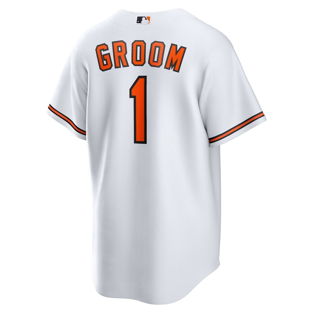 Baltimore Orioles Nike White #1 Groom Home Replica Jersey product image 3, provided for visual reference and product detail