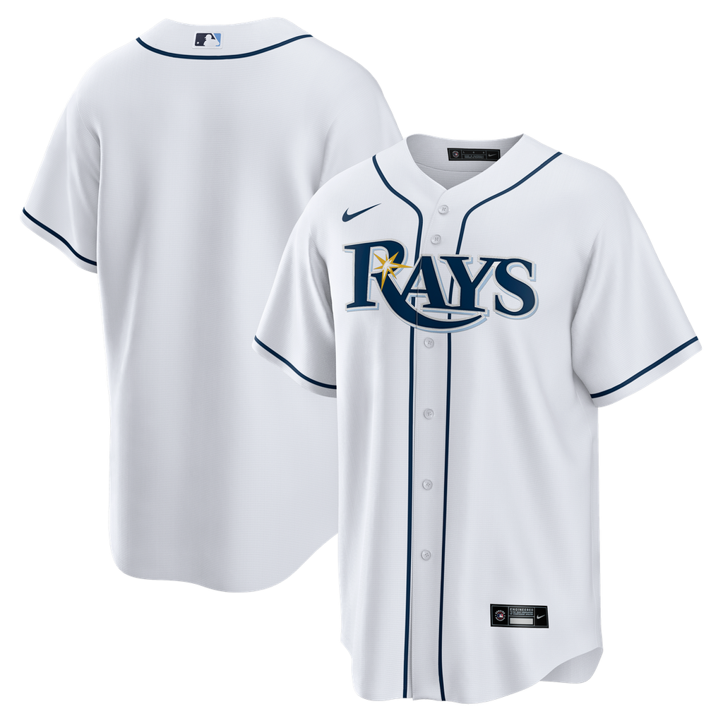 Tampa Bay Rays Nike White Home Big & Tall Replica Jersey product image 1, provided for visual reference and product detail