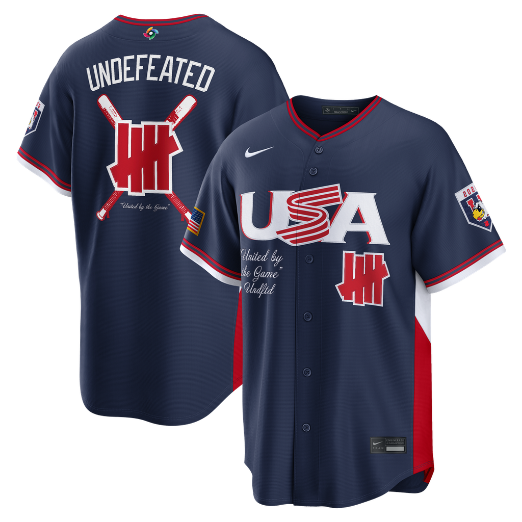USA Baseball Nike x Undefeated Navy 2026 World Baseball Classic Stadium Jersey product image 1, provided for visual