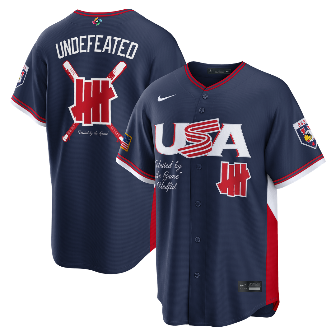 USA Baseball Nike x Undefeated Navy 2026 World Baseball Classic Stadium Jersey product image 1, provided for visual