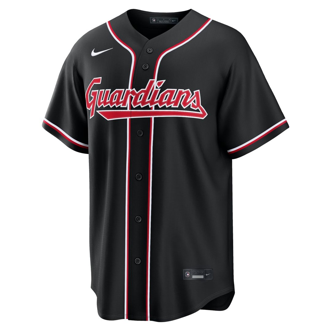 Cleveland Guardians Nike Fashion Replica Black Out Jersey product image 2, provided for visual reference and product detail