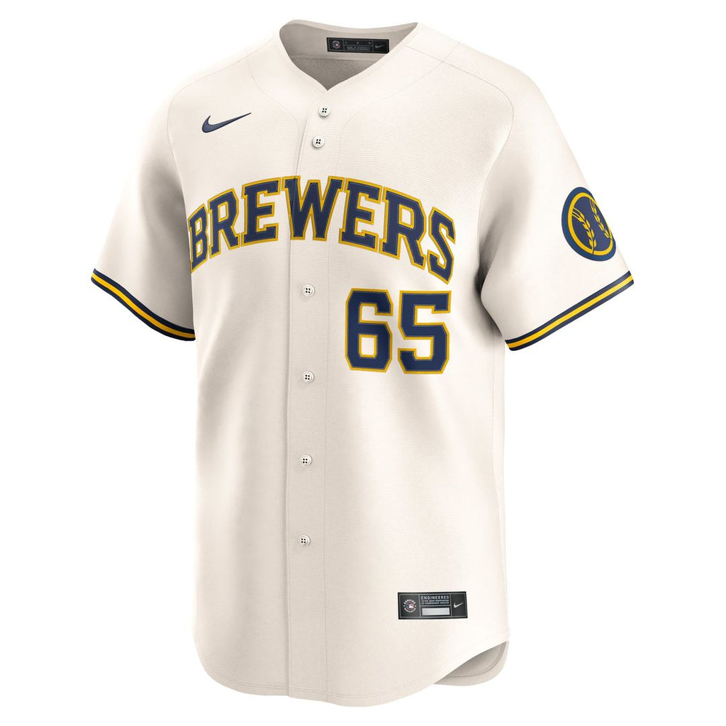 Milwaukee Brewers Nestor Cortes Nike Cream Home Limited Player Jersey product image 2, provided for visual reference and