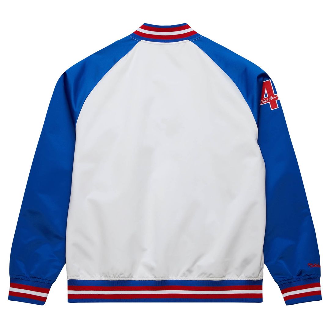 Atlanta Braves Hank Aaron Mitchell & Ness White/Royal Cooperstown Collection Legends Lightweight Satin Raglan Full-Snap