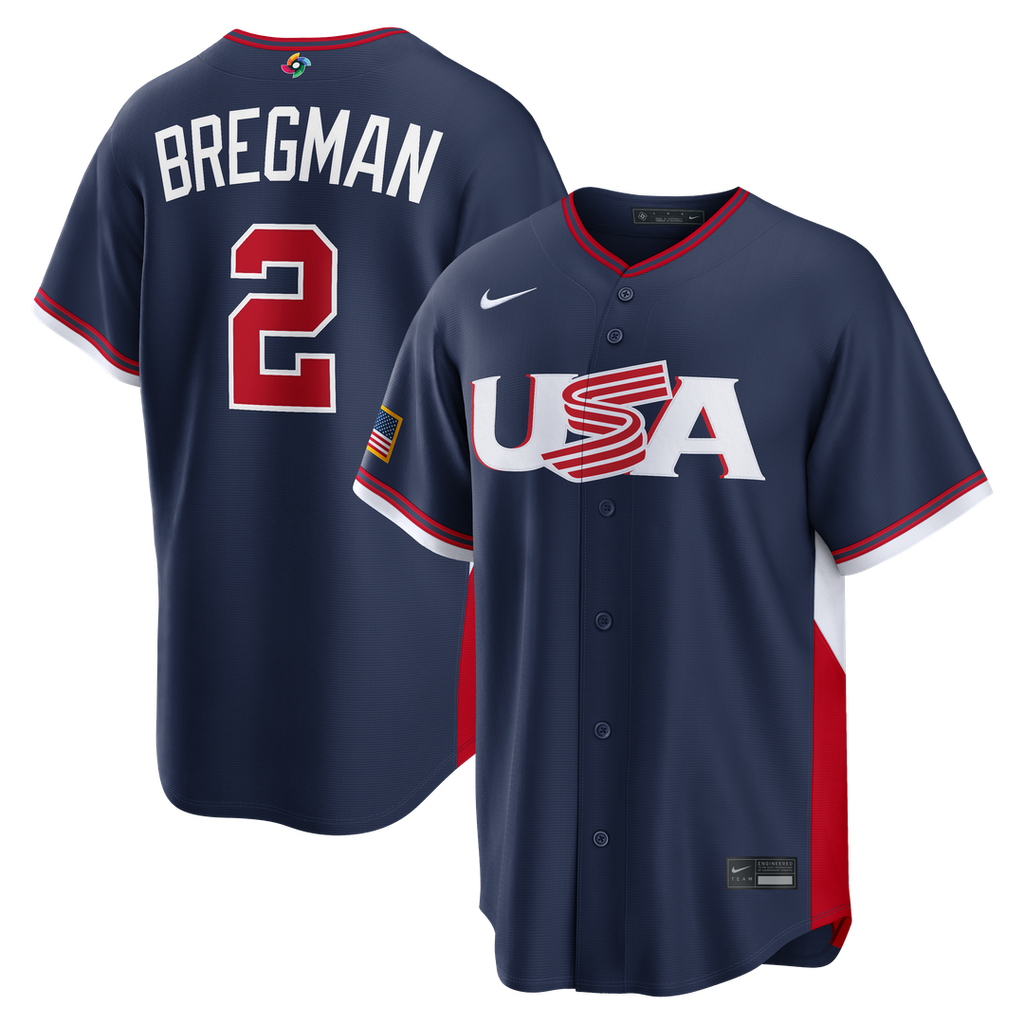 USA Baseball Alex Bregman Nike White 2026 World Baseball Classic Home Stadium Jersey product image 7, provided for visual