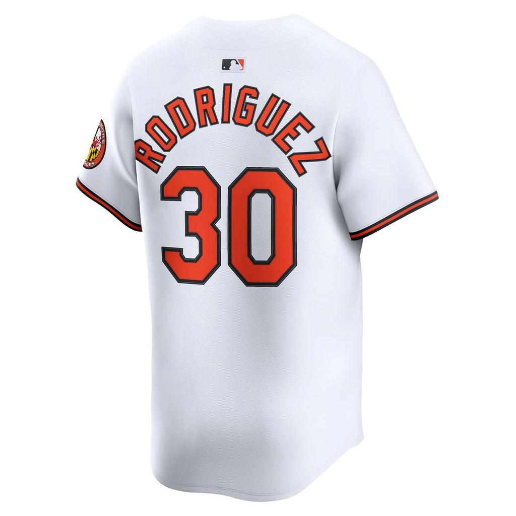Baltimore Orioles Grayson Rodriguez Nike White Home Limited Player Jersey product image 3, provided for visual reference and