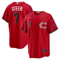 Cincinnati Reds Spencer Steer Nike Red 2026 City Connect Stadium Jersey product image 1, provided for visual reference and