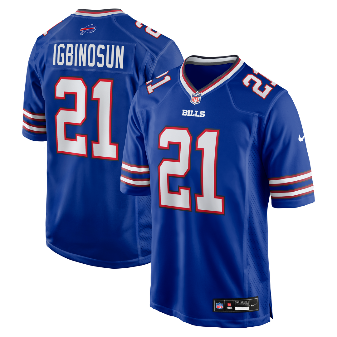 Buffalo Bills Davison Igbinosun Nike Royal Team Game Jersey product image 1, provided for visual reference and product