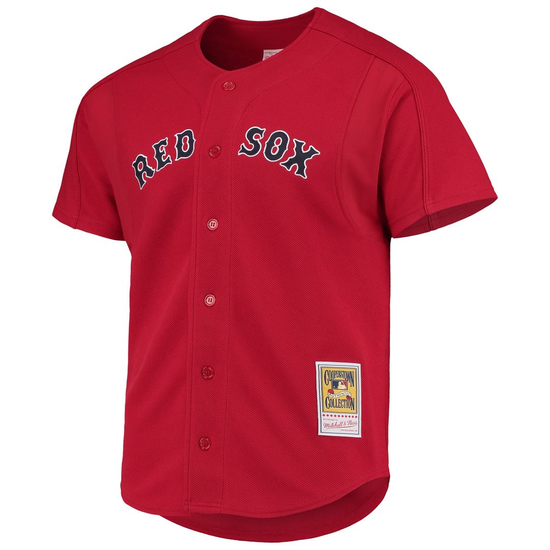 Boston Red Sox David Ortiz Mitchell & Ness Red Cooperstown Collection Mesh Batting Practice Button-Up Jersey product image