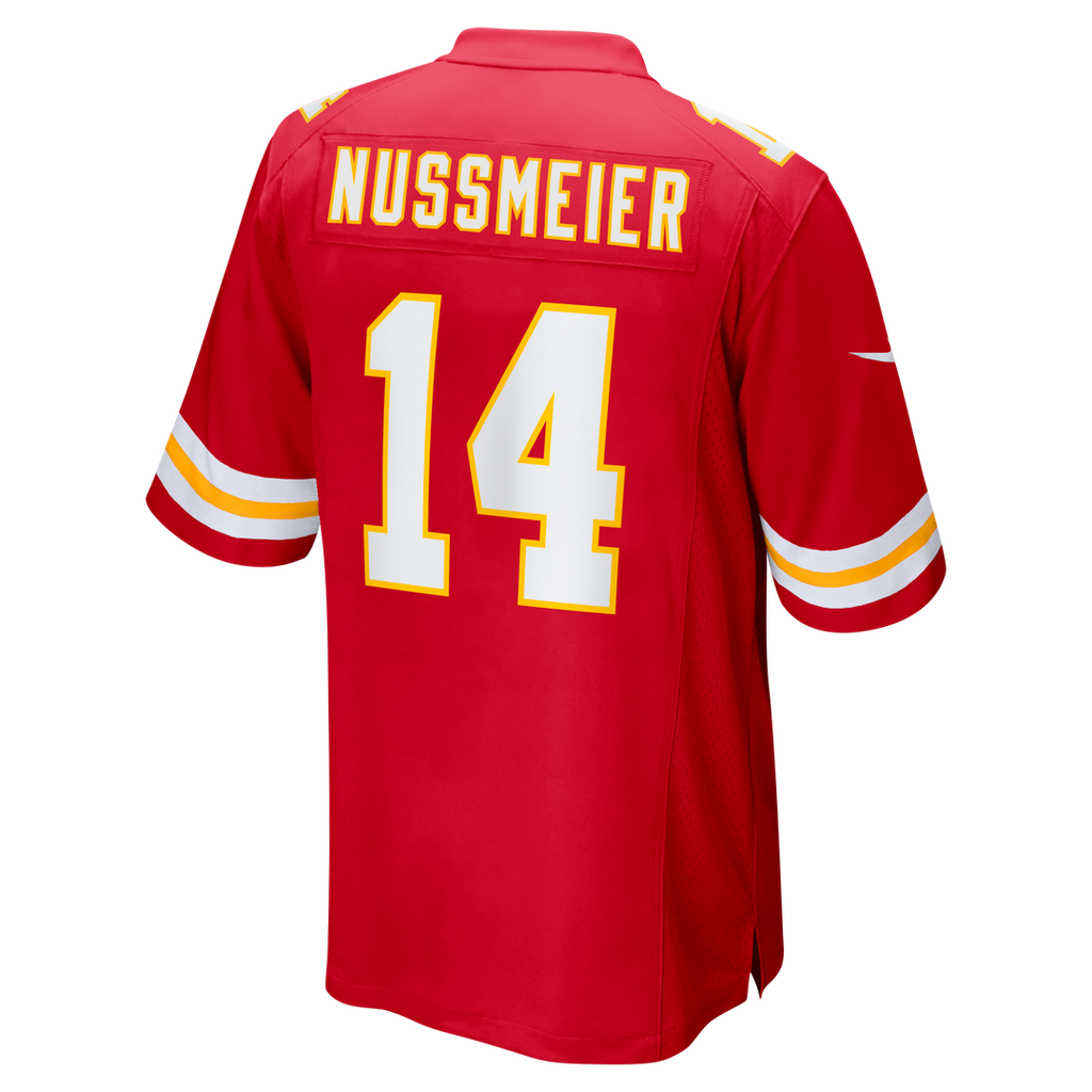 Kansas City Chiefs Garrett Nussmeier Nike Red Game Jersey product image 5, provided for visual reference and product detail