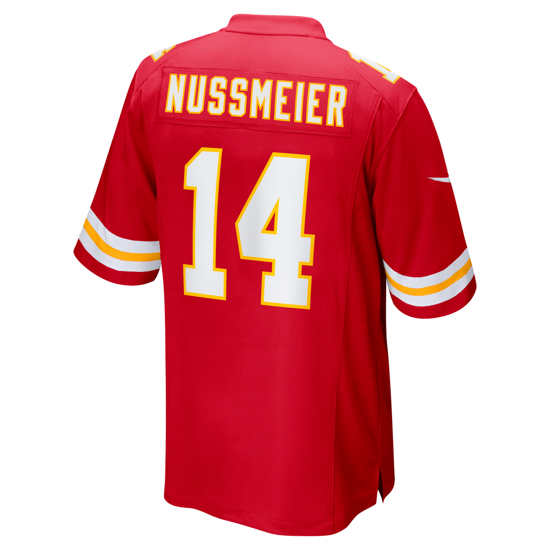 Kansas City Chiefs Garrett Nussmeier Nike Red Game Jersey product image 5, provided for visual reference and product detail