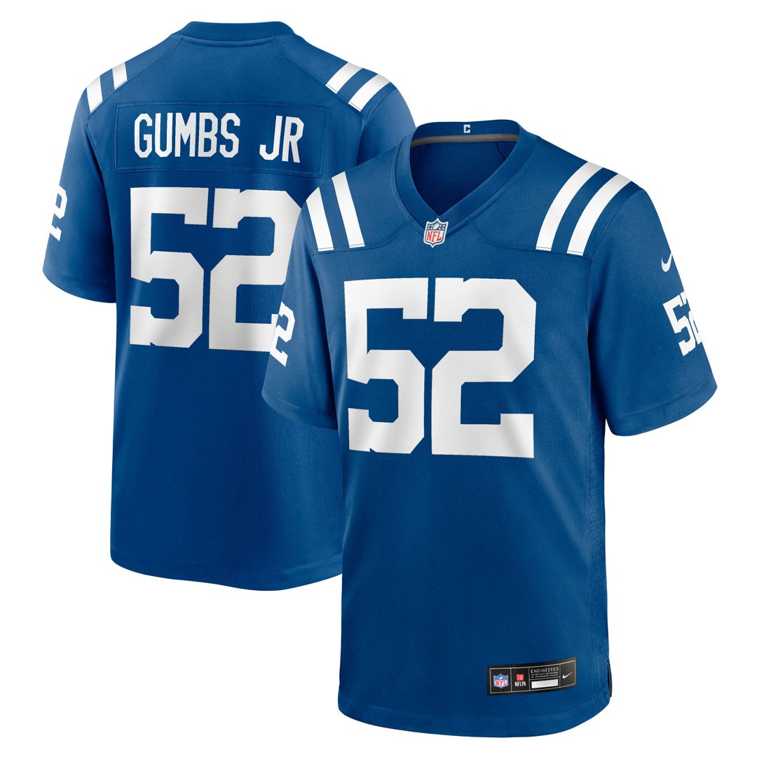 Indianapolis Colts George Gumbs Jr. Nike Royal Team Game Jersey product image 1, provided for visual reference and product