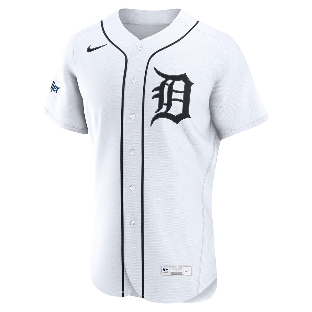 Detroit Tigers Nike White Home Sponsor Patch Authentic Jersey product image 2, provided for visual reference and product