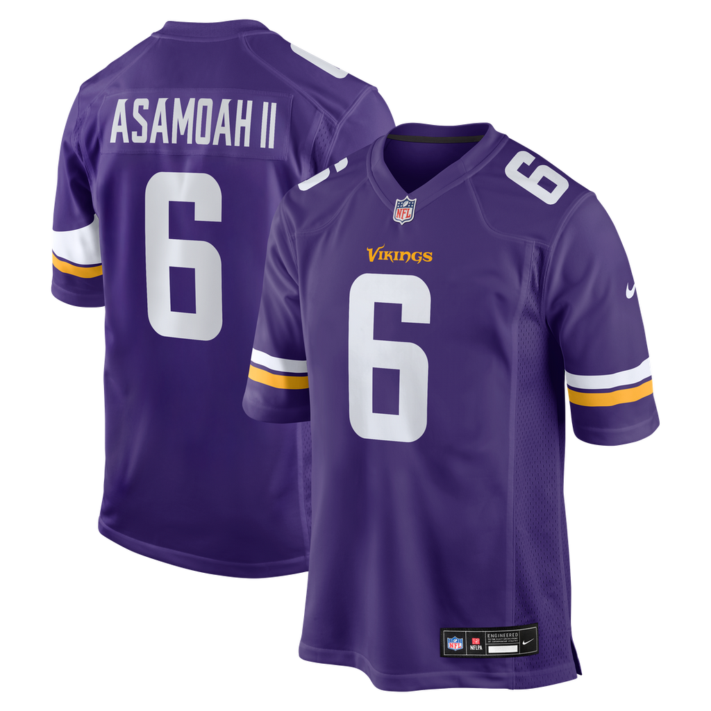Minnesota Vikings Brian Asamoah II Nike Purple Game Jersey product image 1, provided for visual reference and product detail
