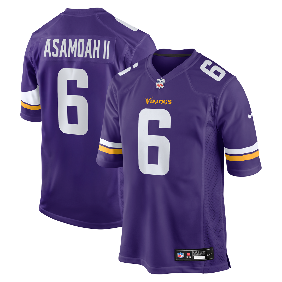 Minnesota Vikings Brian Asamoah II Nike Purple Game Jersey product image 1, provided for visual reference and product detail