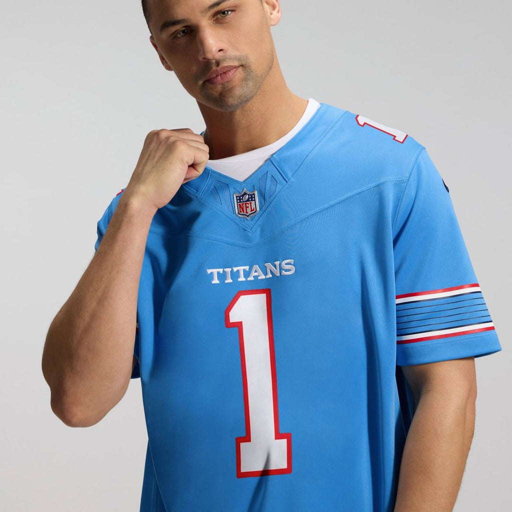 Tennessee Titans Cameron Ward Nike Light Blue Team Vapor F.U.S.E. Stitched Limited Jersey product image 22, provided for