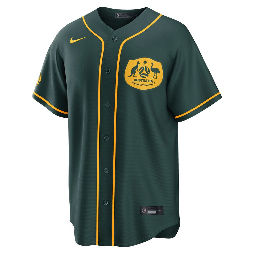 Australia National Team x MLB Nike Green Stadium Replica Jersey product image 2, provided for visual reference and product