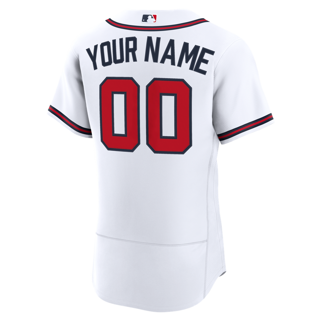 Atlanta Braves Nike White Home Authentic Custom Jersey product image 3, provided for visual reference and product detail