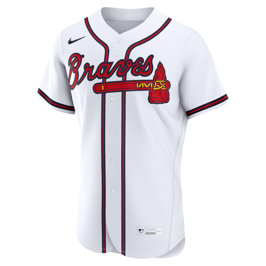 Atlanta Braves Nike White Home Authentic Custom Jersey product image 2, provided for visual reference and product detail