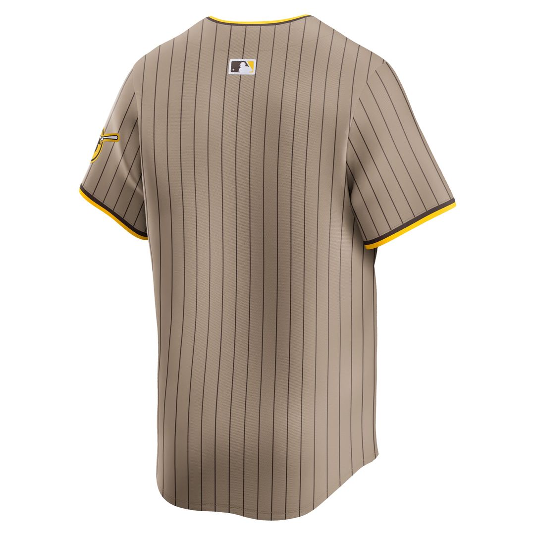 San Diego Padres Nike Khaki Alternate Limited Jersey product image 3, provided for visual reference and product detail review