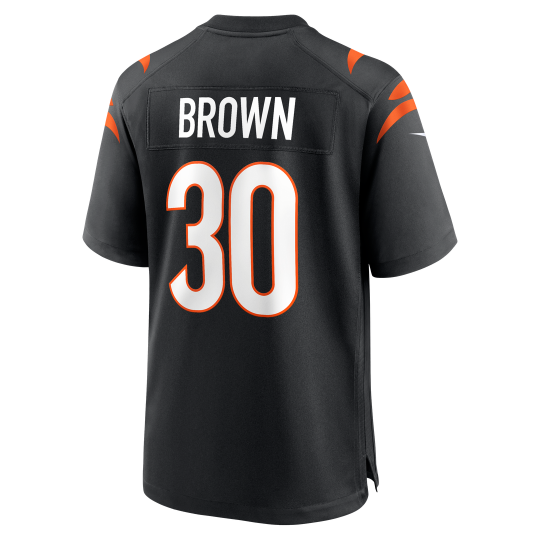 Cincinnati Bengals Chase Brown Nike Black Team Game Jersey product image 3, provided for visual reference and product detail