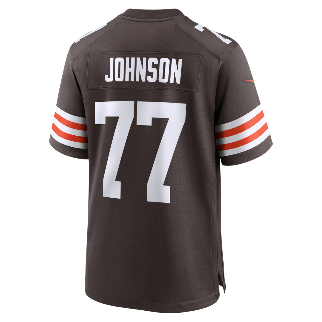 Cleveland Browns Zion Johnson Nike Brown Team Game Jersey product image 3, provided for visual reference and product detail
