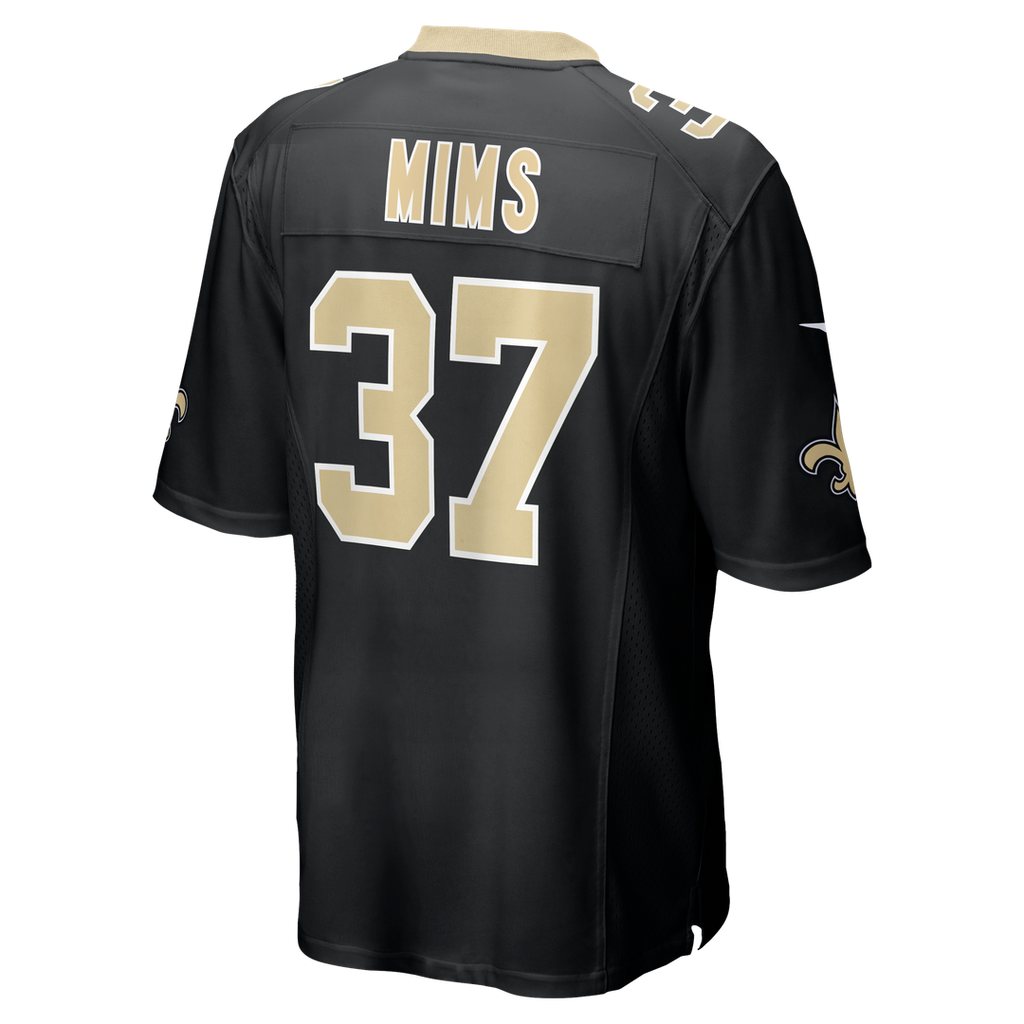 New Orleans Saints Jordan Mims Nike Black Team Game Jersey product image 3, provided for visual reference and product detail