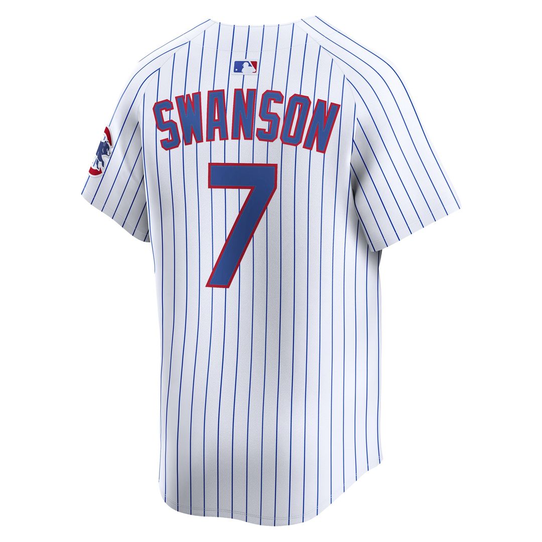 Chicago Cubs Dansby Swanson Nike White Home Limited Player Jersey product image 3, provided for visual reference and product