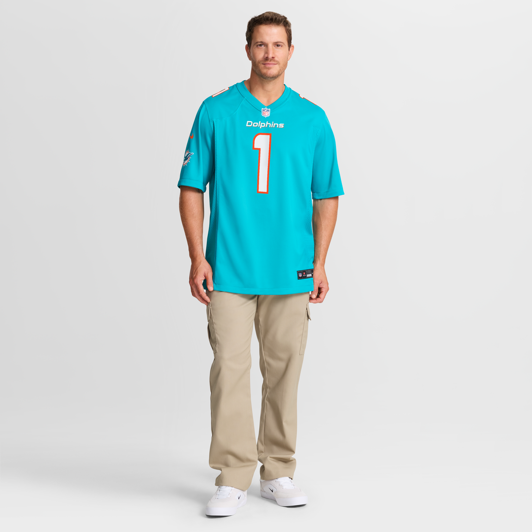 Miami Dolphins Chris Johnson Nike Aqua Team Game Jersey product image 4, provided for visual reference and product detail