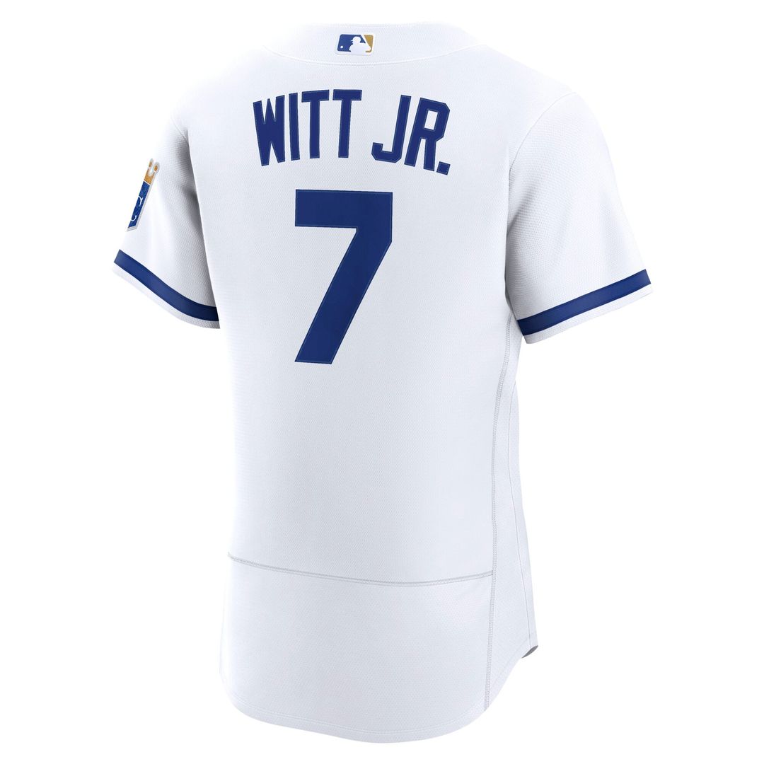 Kansas City Royals Bobby Witt Jr. Nike White Authentic Jersey product image 3, provided for visual reference and product