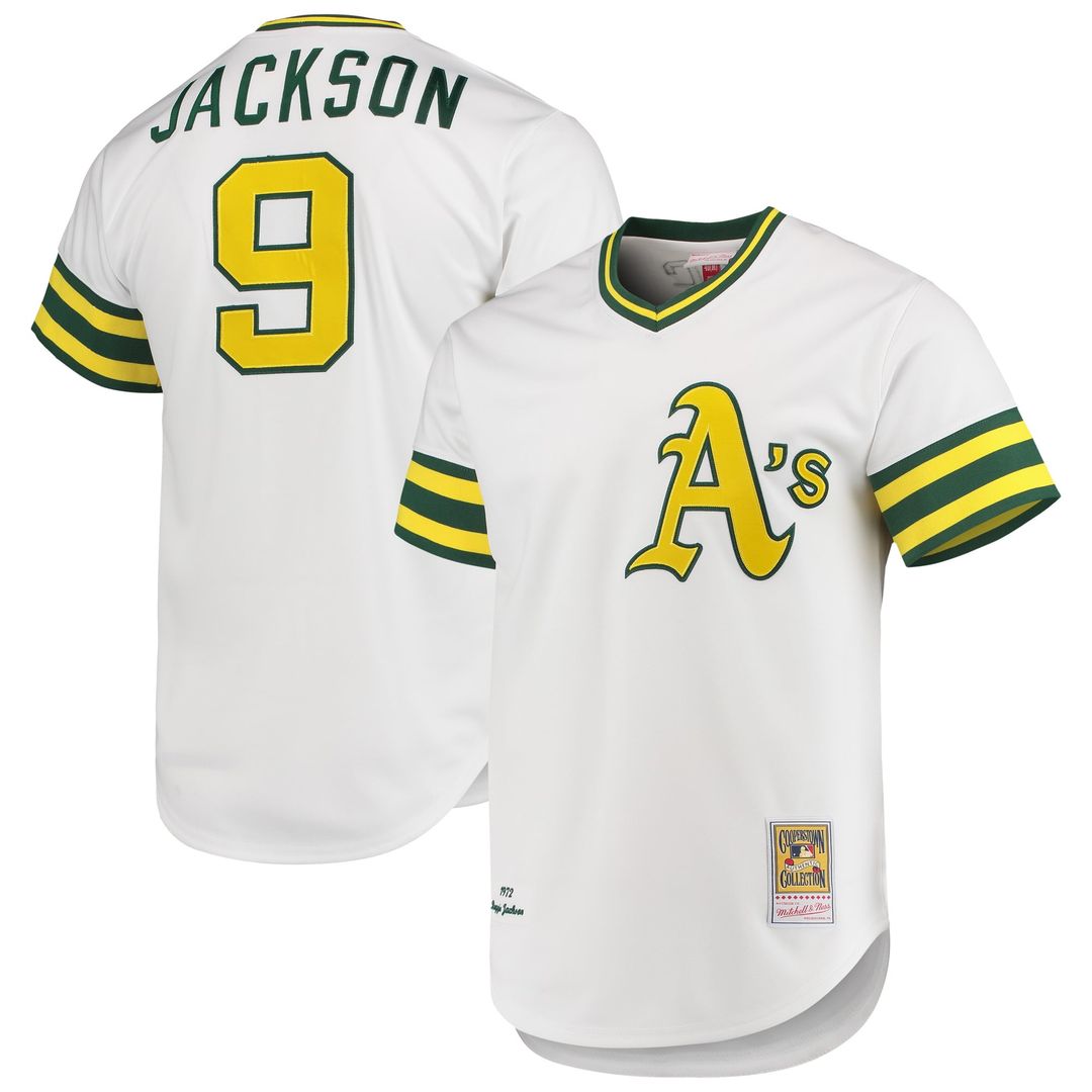 Athletics Reggie Jackson Mitchell & Ness White 1972 Cooperstown Collection Authentic Jersey product image 1, provided for