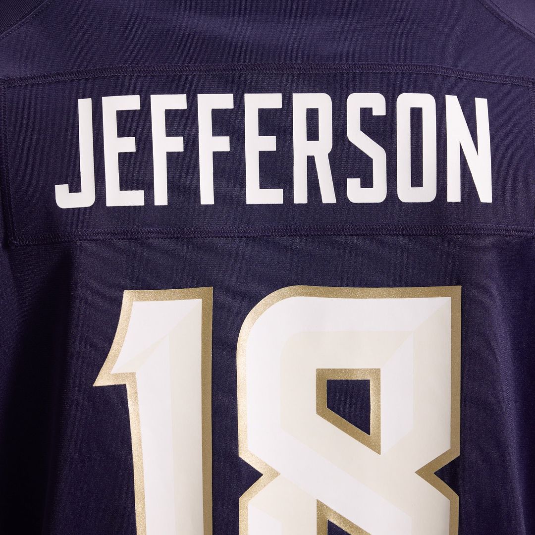 Minnesota Vikings Justin Jefferson Nike Purple 2026 Rivalries Collection Game Jersey product image 11, provided for visual