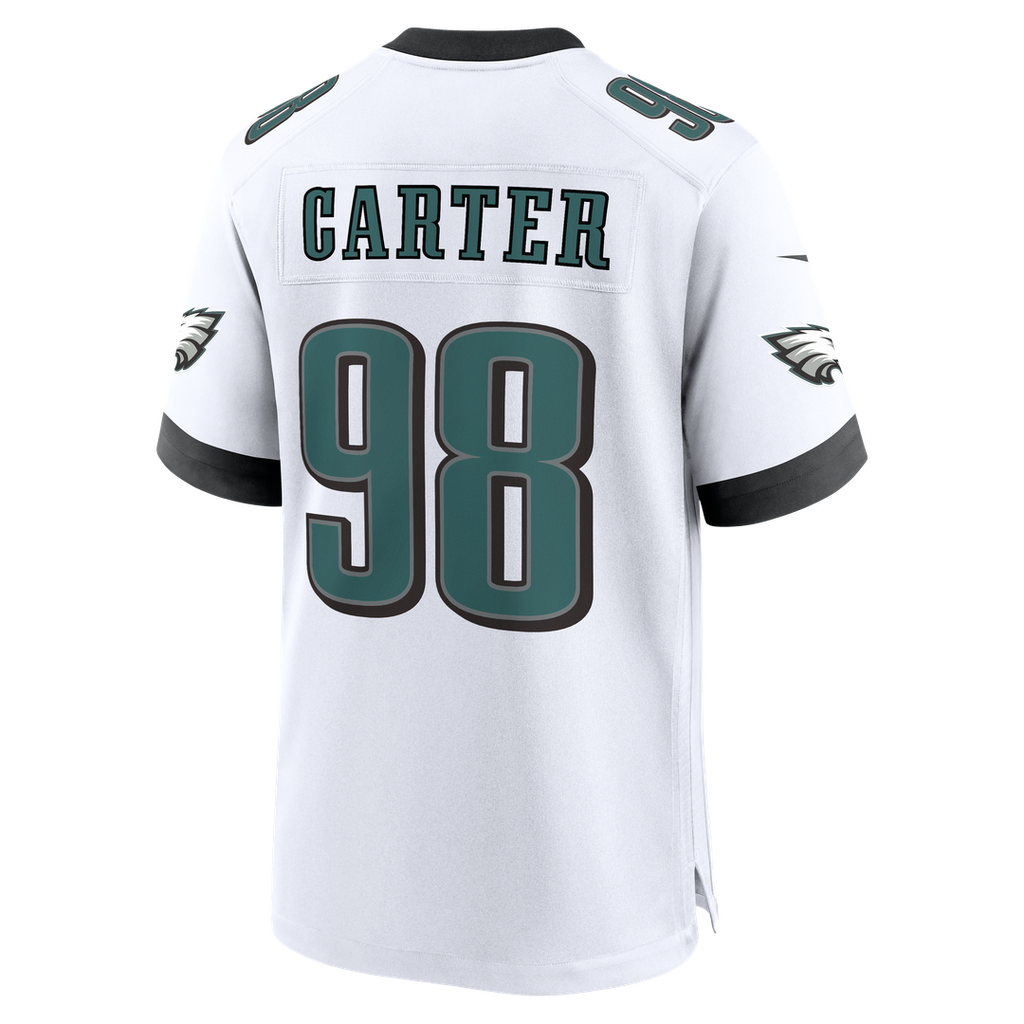 Philadelphia Eagles Jalen Carter Nike White Game Jersey product image 3, provided for visual reference and product detail