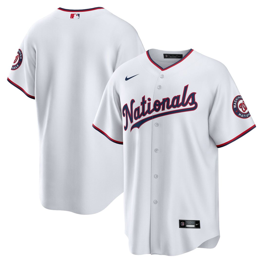 Washington Nationals Nike White Home Blank Replica Jersey product image 1, provided for visual reference and product detail