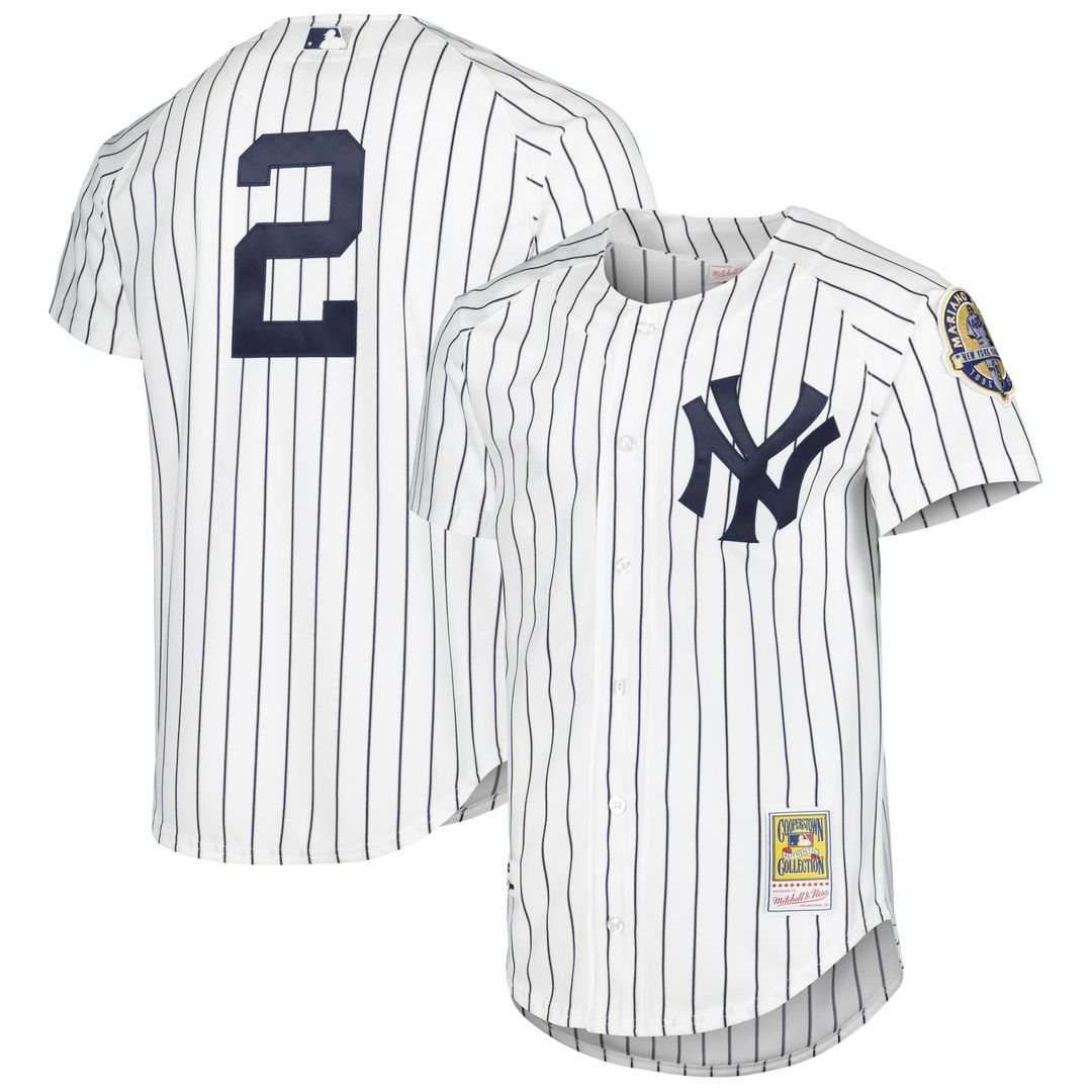 New York Yankees Derek Jeter Mitchell & Ness White Cooperstown Collection Authentic Jersey product image 1, provided for