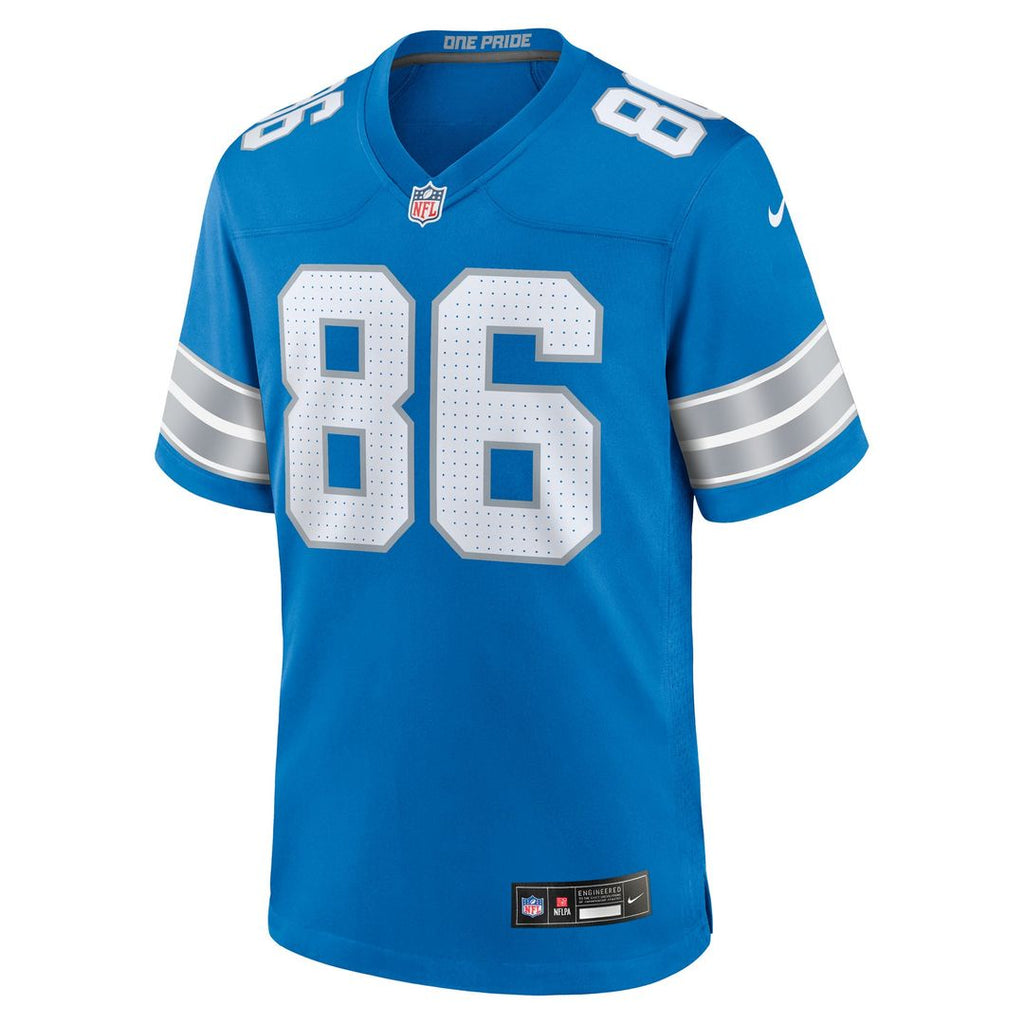 Detroit Lions Anthony Firkser Nike Blue Team Game Jersey product image 2, provided for visual reference and product detail