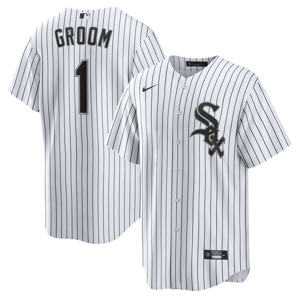 Chicago White Sox Nike White #1 Groom Home Replica Jersey product image 1, provided for visual reference and product detail