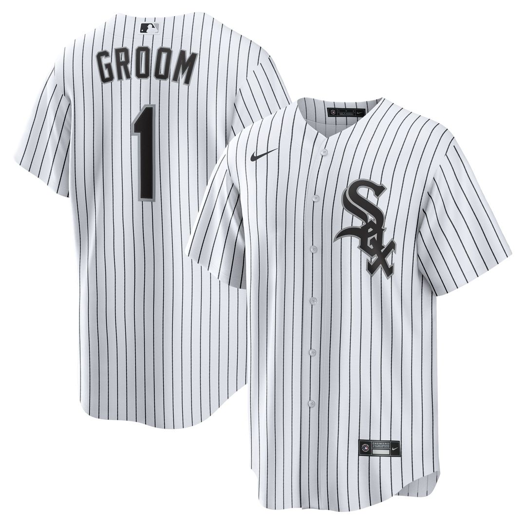 Chicago White Sox Nike White #1 Groom Home Replica Jersey product image 1, provided for visual reference and product detail
