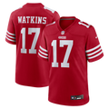 San Francisco 49ers Jordan Watkins Nike Scarlet Team Game Jersey product image 1, provided for visual reference and product