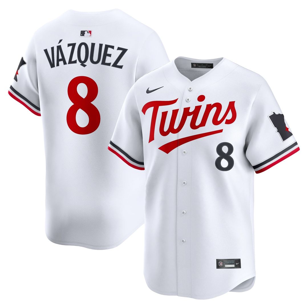 Minnesota Twins Christian Vázquez Nike White Home Limited Jersey product image 1, provided for visual reference and product