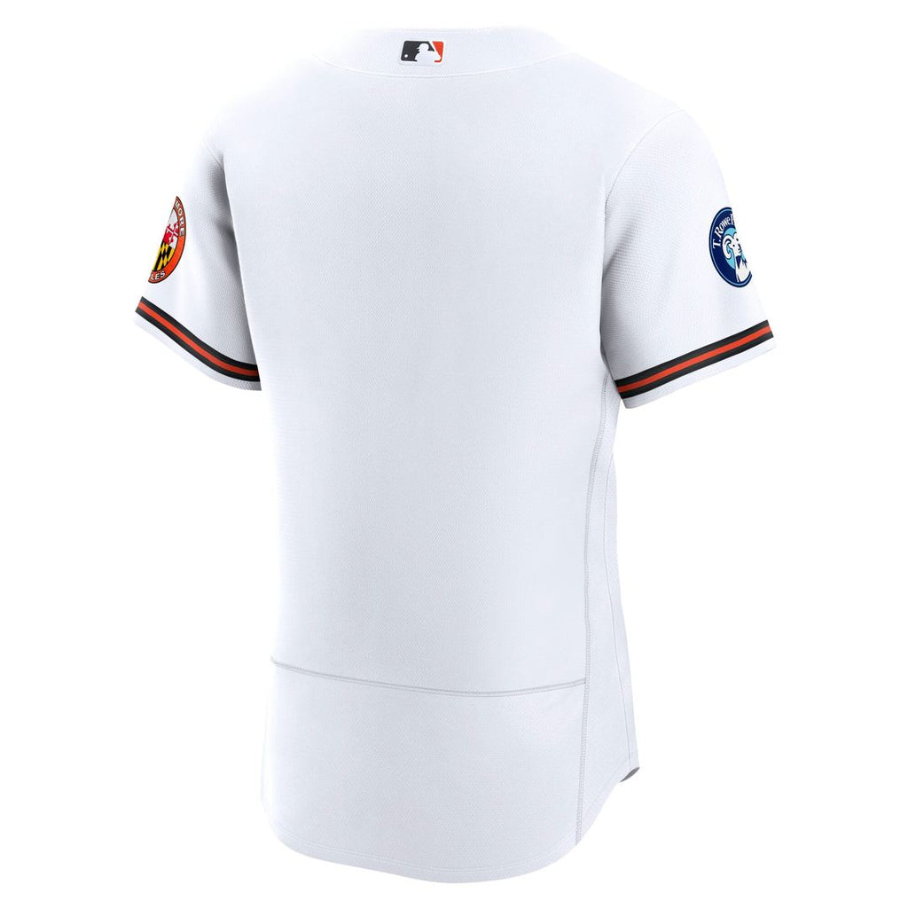 Baltimore Orioles Nike White Home Sponsor Patch Authentic Jersey product image 3, provided for visual reference and product