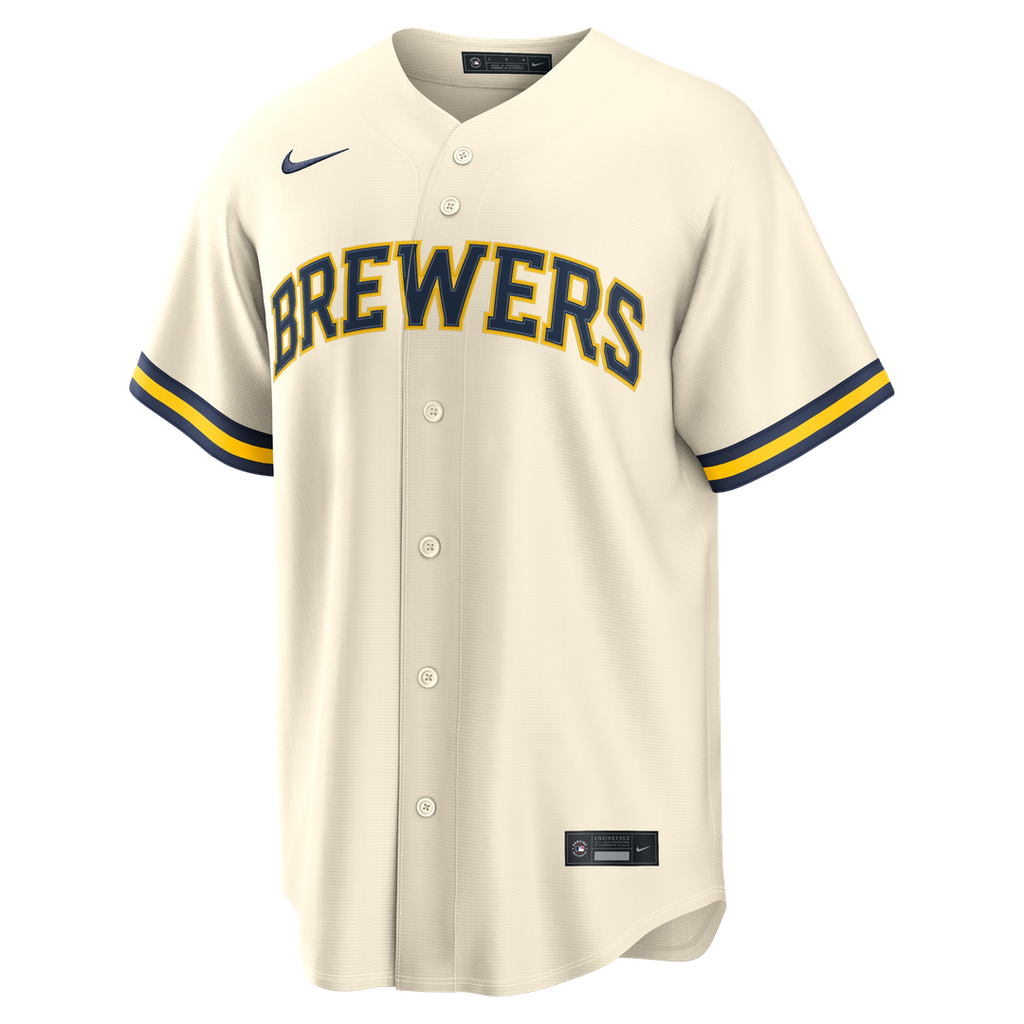 Milwaukee Brewers Dustin May Nike Cream Home Replica Jersey product image 4, provided for visual reference and product