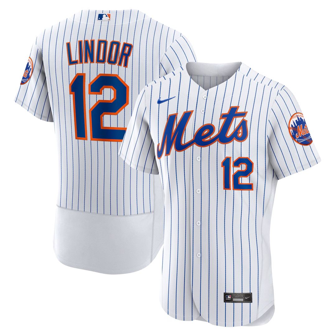 New York Mets Francisco Lindor Nike White Home Authentic Player Jersey product image 1, provided for visual reference and