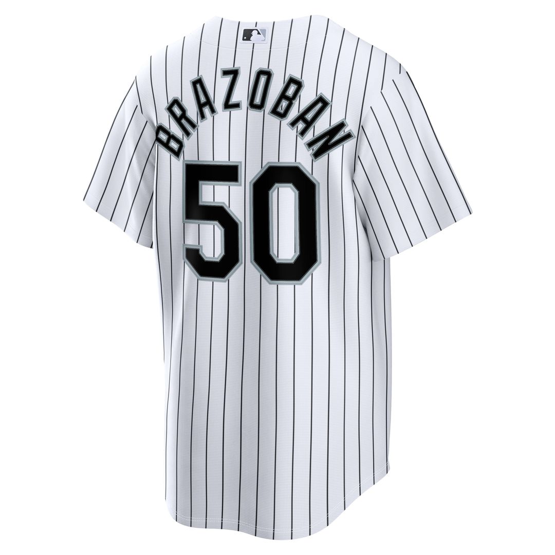 Chicago White Sox Huascar Brazoban Nike White Home Replica Jersey product image 5, provided for visual reference and product