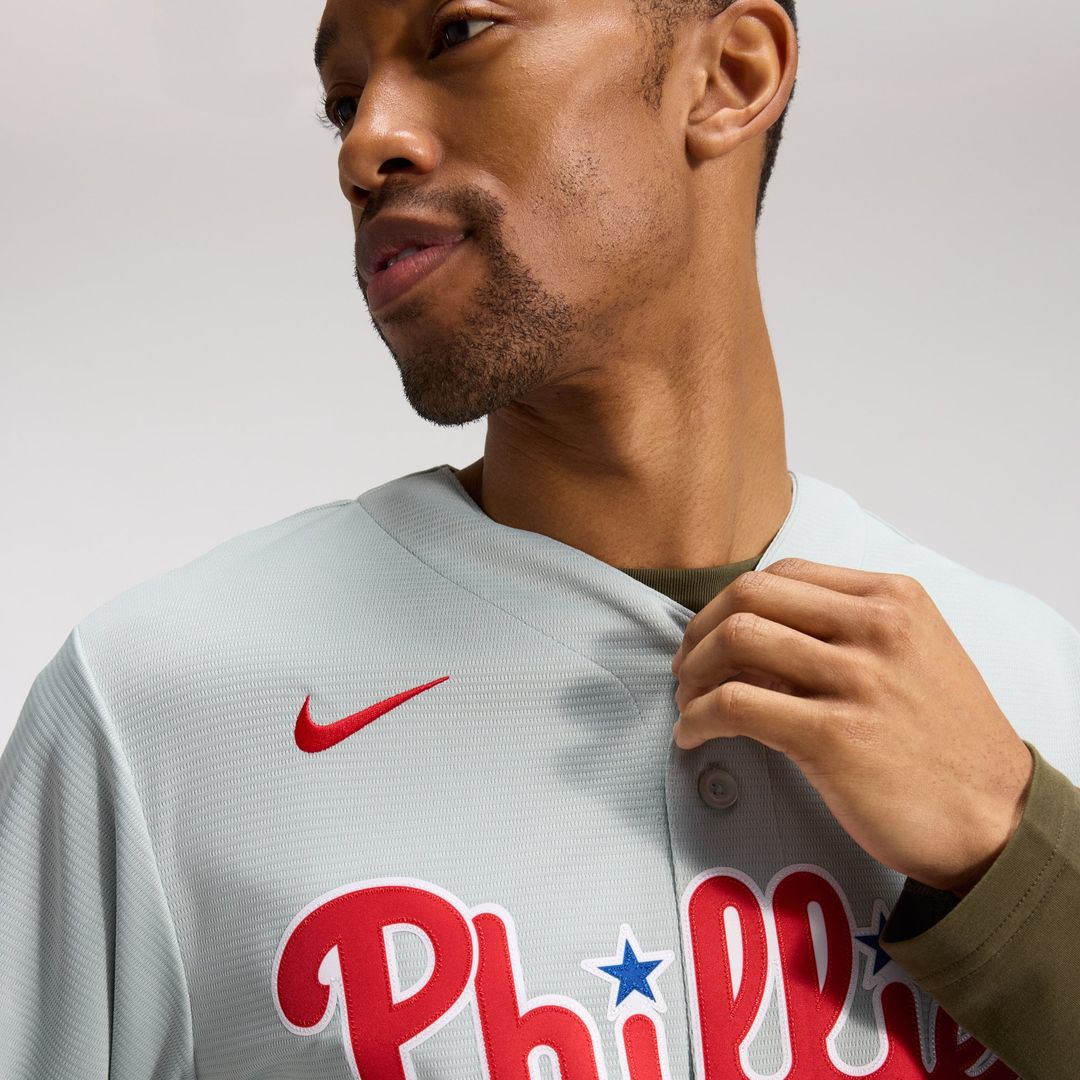 Philadelphia Phillies Bryce Harper Nike Gray Road Replica Jersey product image 10, provided for visual reference and product