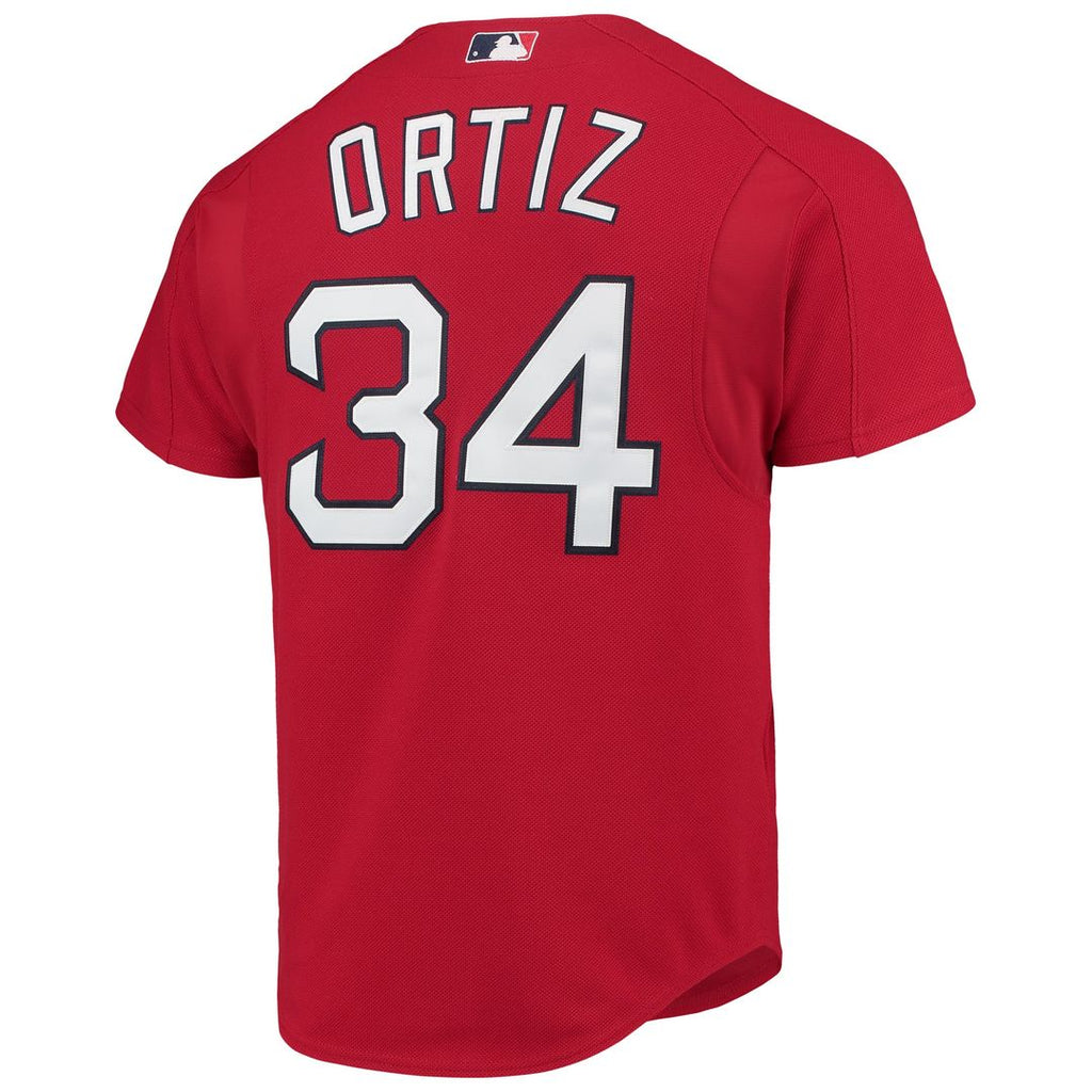 Boston Red Sox David Ortiz Mitchell & Ness Red Cooperstown Collection Mesh Batting Practice Button-Up Jersey product image