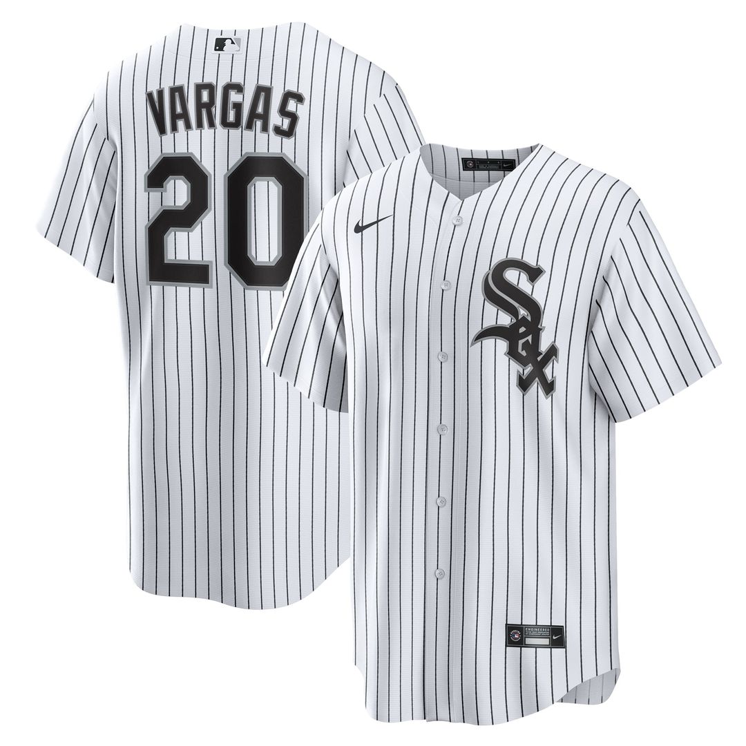 Chicago White Sox Miguel Vargas Nike White Home Replica Jersey product image 1, provided for visual reference and product