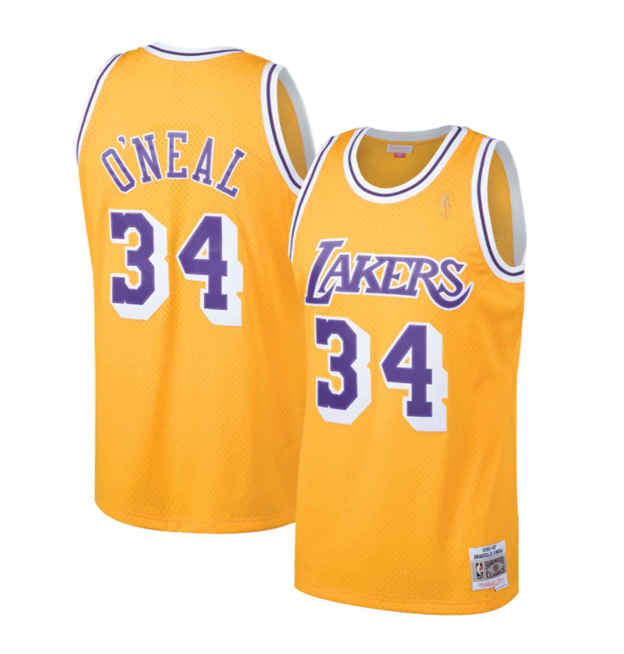 Los Angeles Lakers Shaquille O'Neal Gold 1996-97 Hardwood Classics Swingman Jersey product image 1, provided for visual