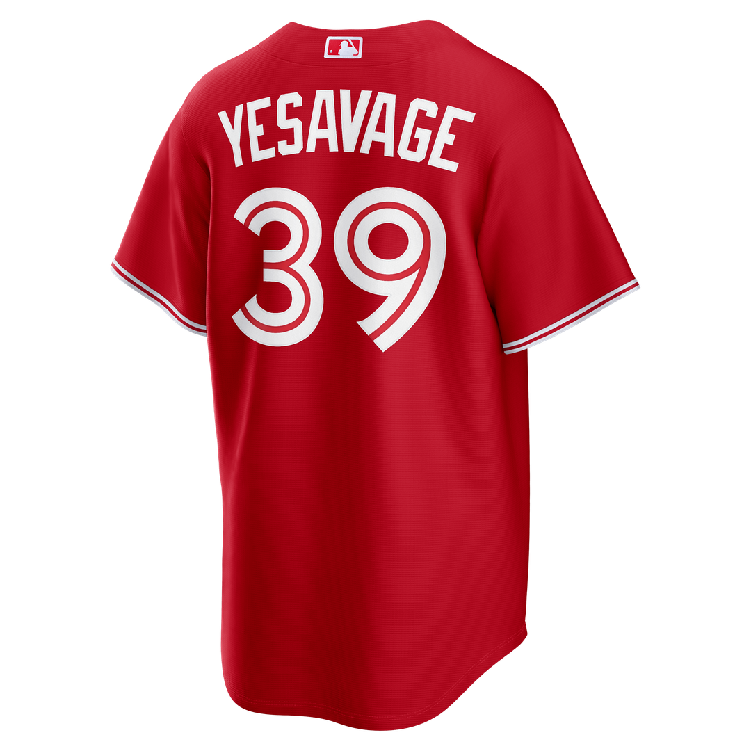 Toronto Blue Jays Trey Yesavage Nike Red Canada Day Replica Jersey product image 3, provided for visual reference and