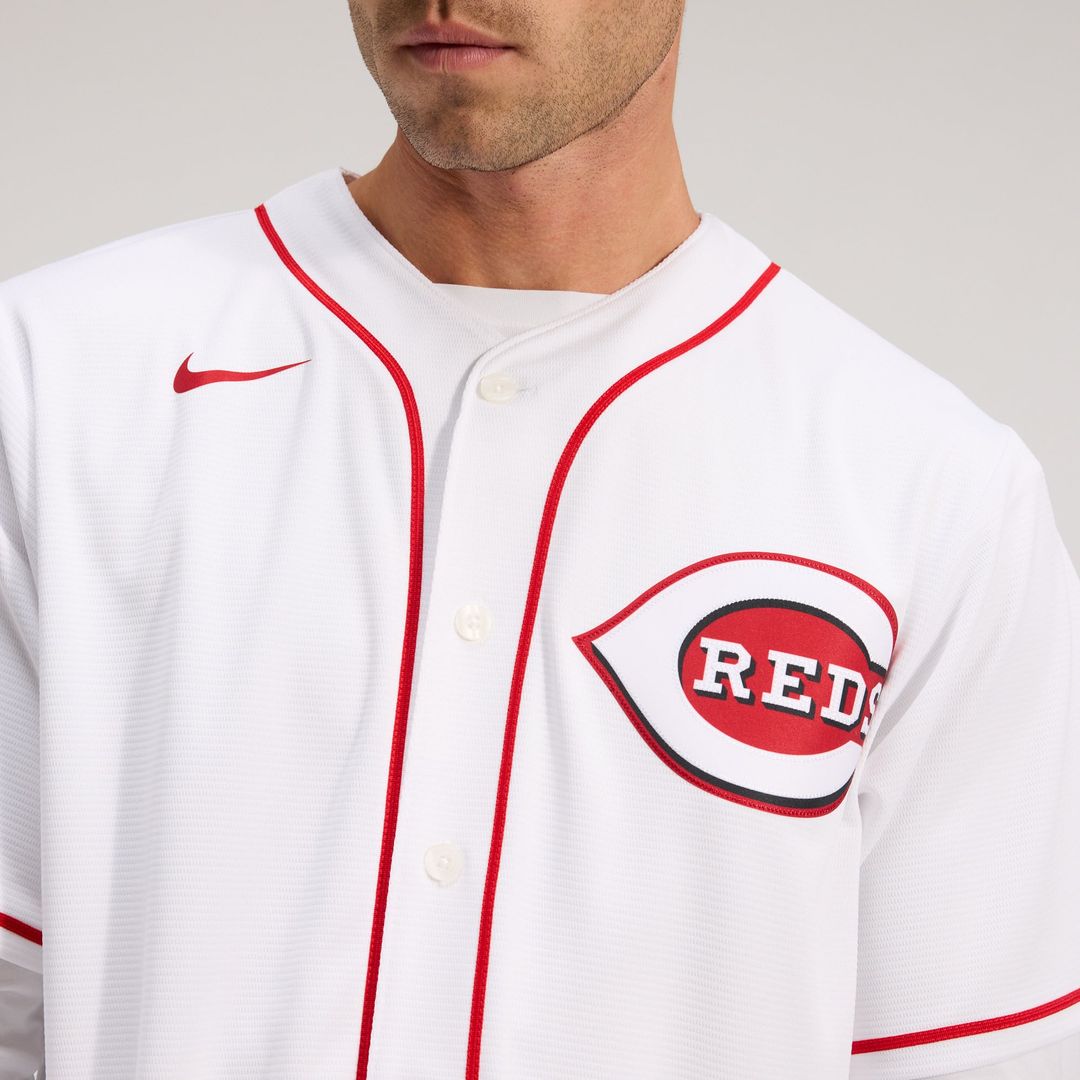Cincinnati Reds Nike White Home Replica Team Jersey product image 6, provided for visual reference and product detail review